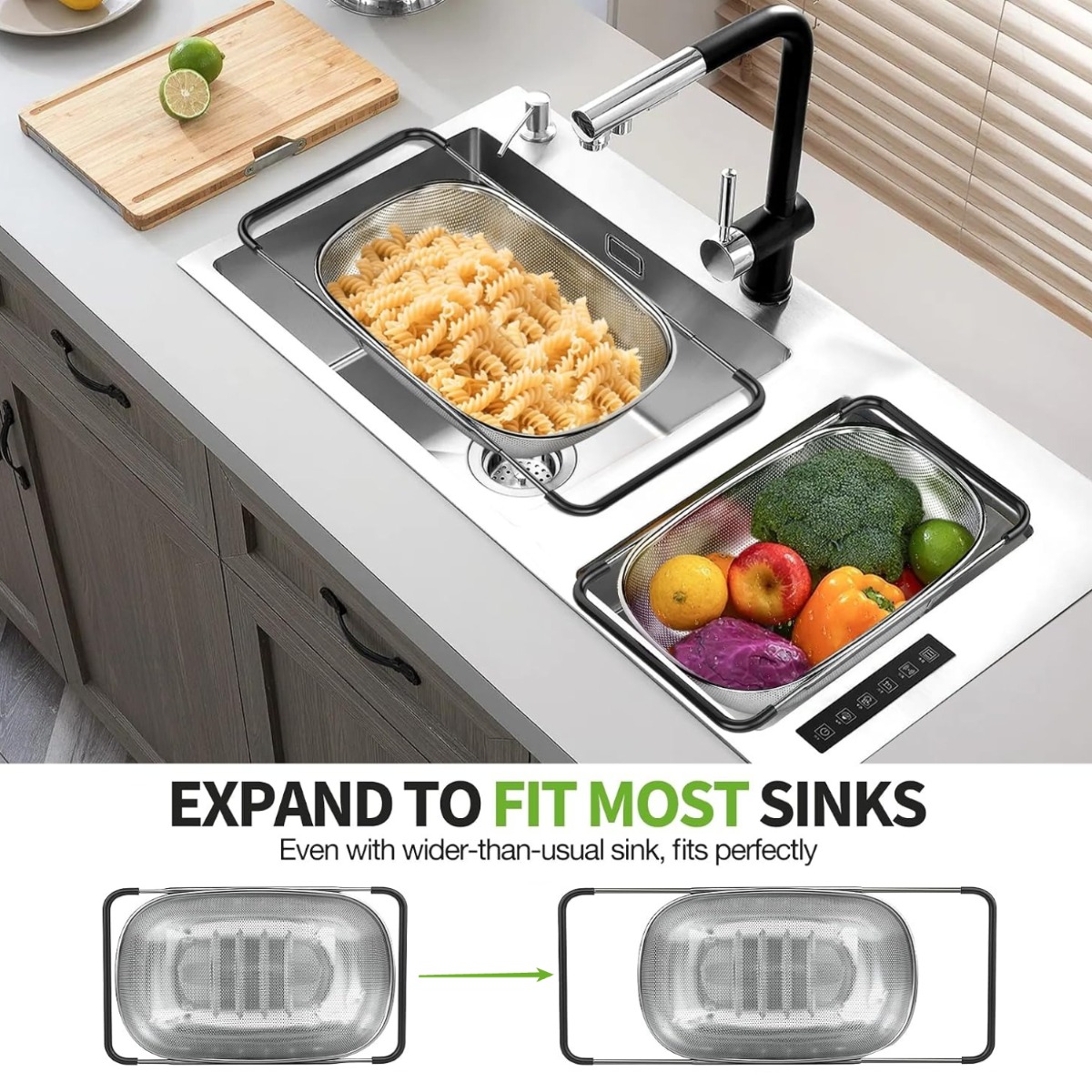 Over The Sink Colander Straine - огляд і ціна Sink Drain Strainer