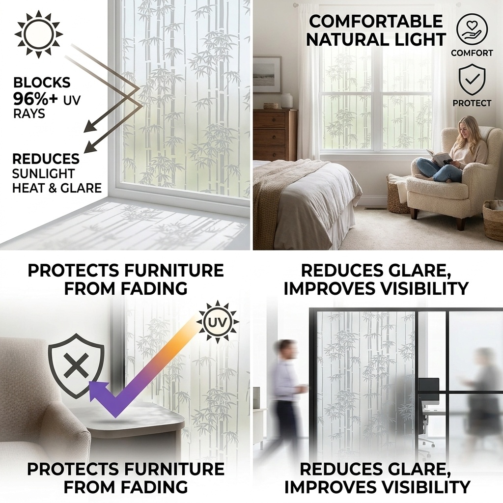 Elegant Vertical Bamboo Silhou - огляд і ціна Window Insulation Film