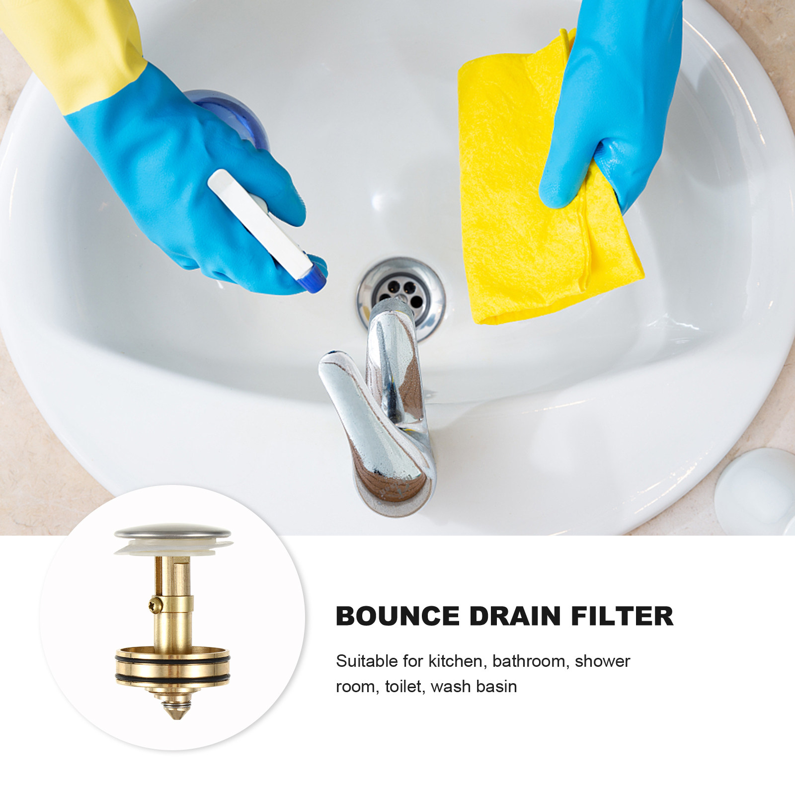 1Pcs Downpipe Button Bounce Dr - огляд і ціна Sink Drain Strainer