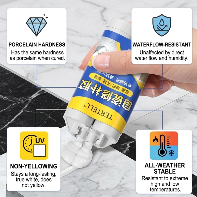 White Ceramic Crack Repair Adh - огляд і ціна Tile Grout Repair